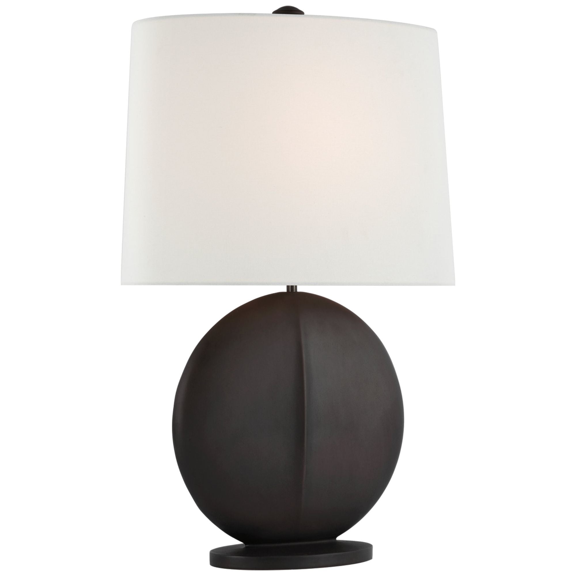 AERIN Mariza Medium Table Lamp in Carbon Black with Linen Shade W16.5" x H25.25"