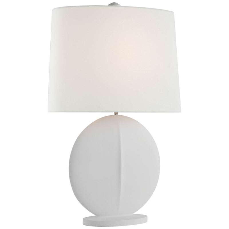 AERIN Mariza Medium Table Lamp in White with Linen Shade