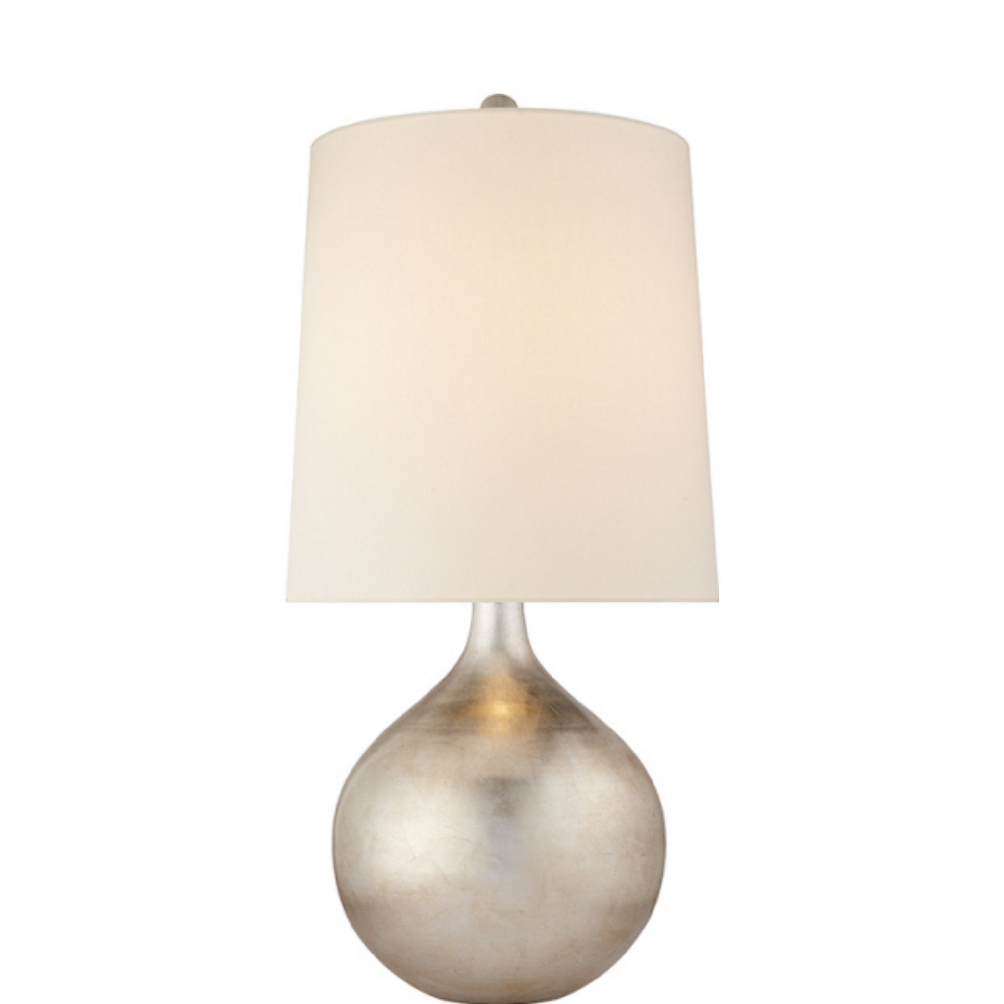 AERIN Warren Table Lamp in Burnished Silver Leaf with Linen Shade
