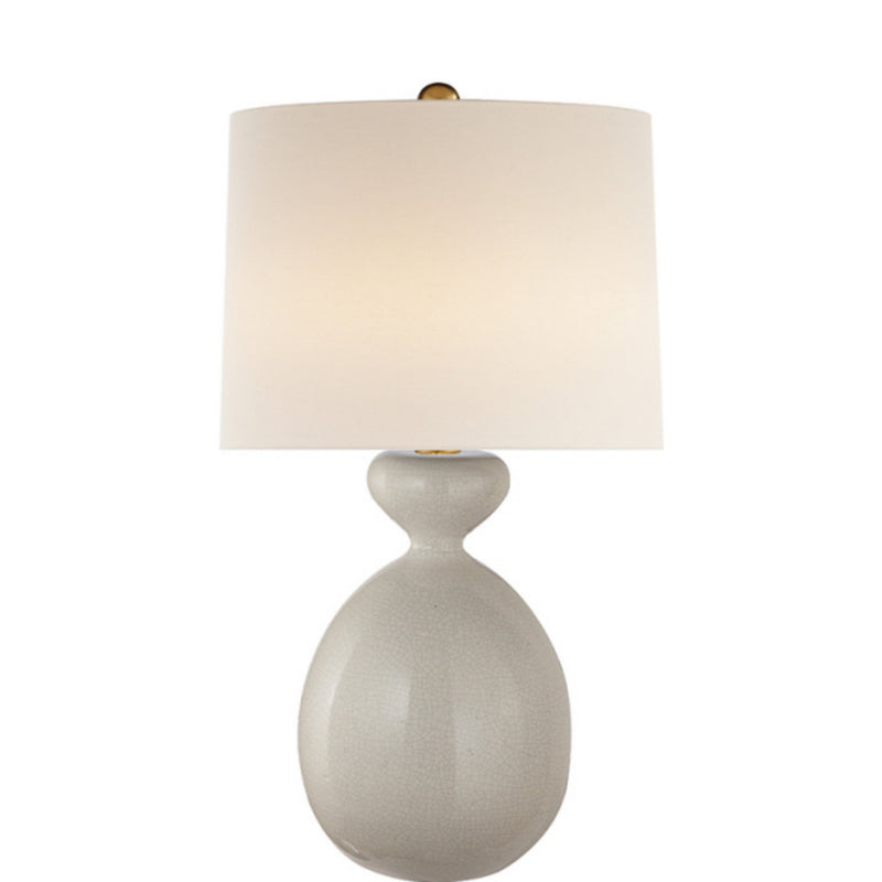 AERIN Gannet Table Lamp in Bone Craquelure with Linen Shade