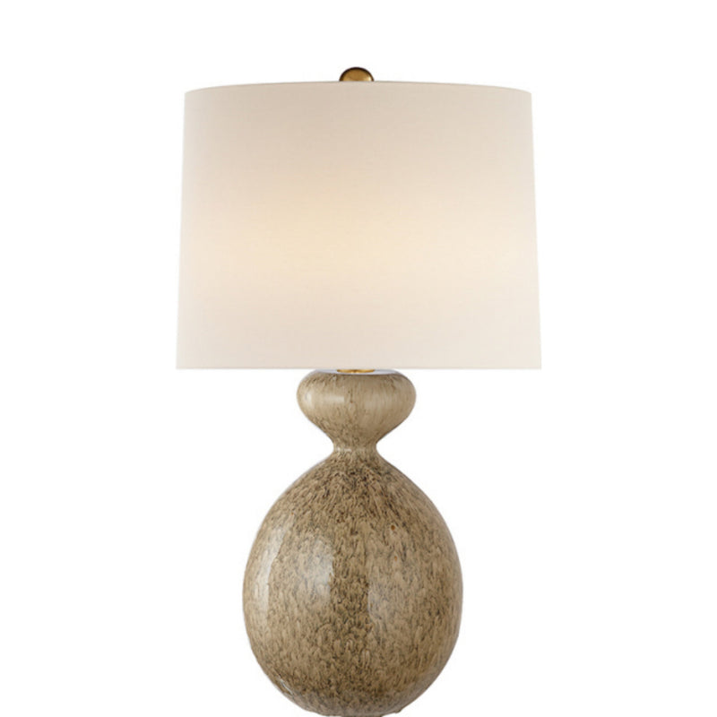 AERIN Gannet Table Lamp in Marbleized Sienna with Linen Shade