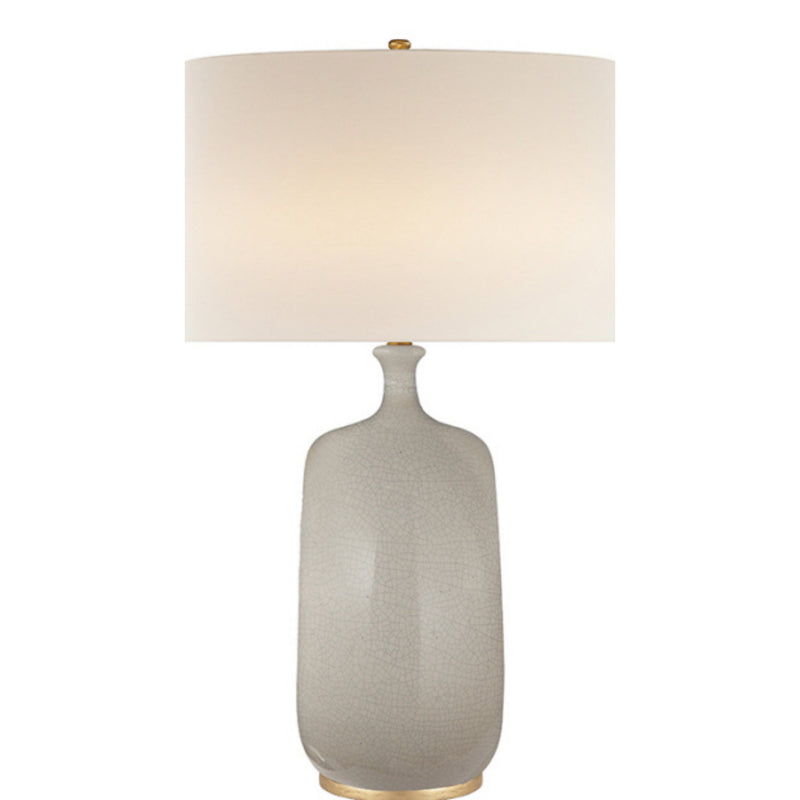 AERIN Culloden Table Lamp in Bone Craquelure with Linen Shade