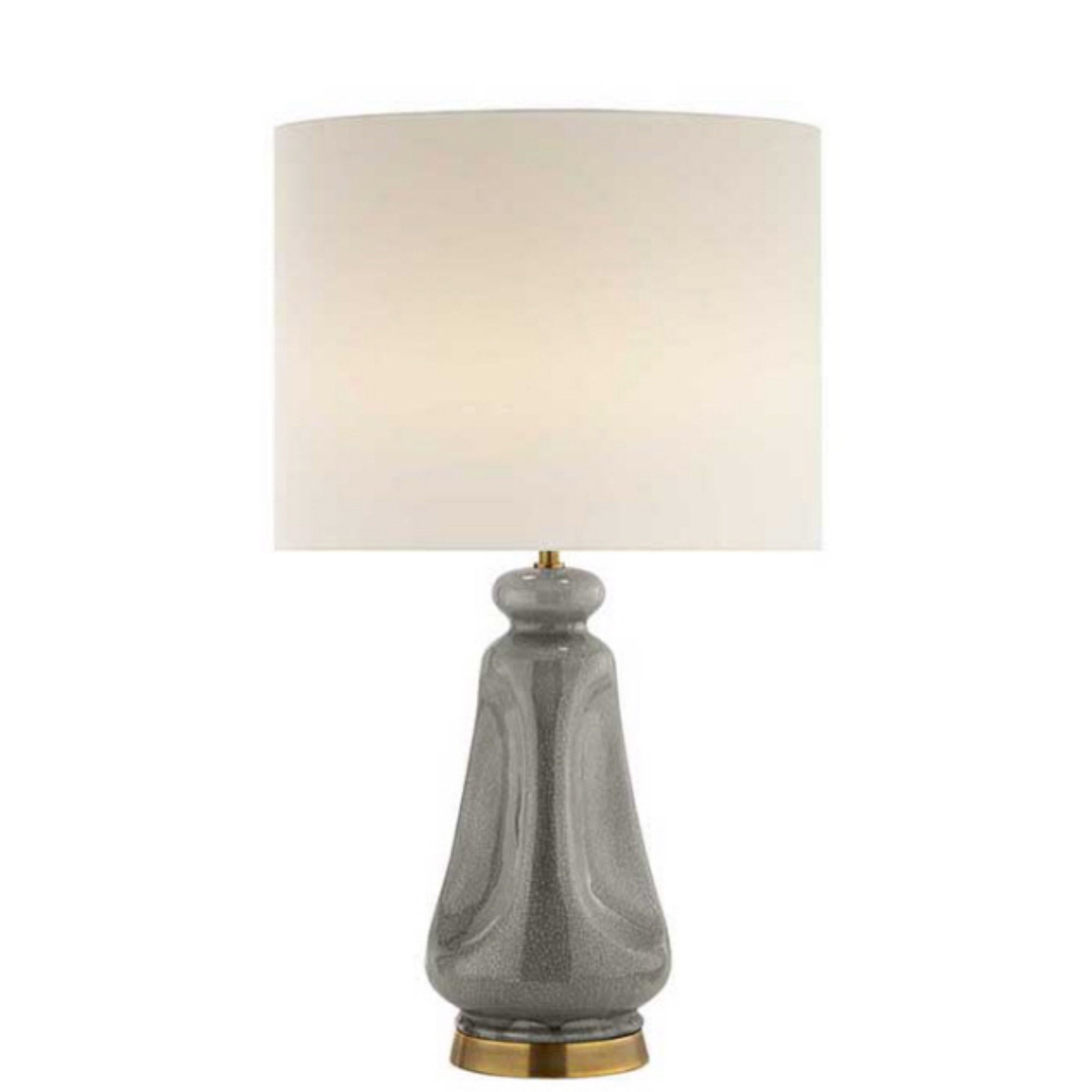 AERIN Kapila Table Lamp in Shellish Gray with Linen Shade