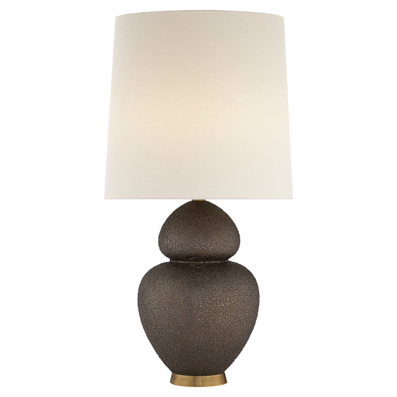 AERIN Michelena Table Lamp in Chalk Burnt Gold with Linen Shade