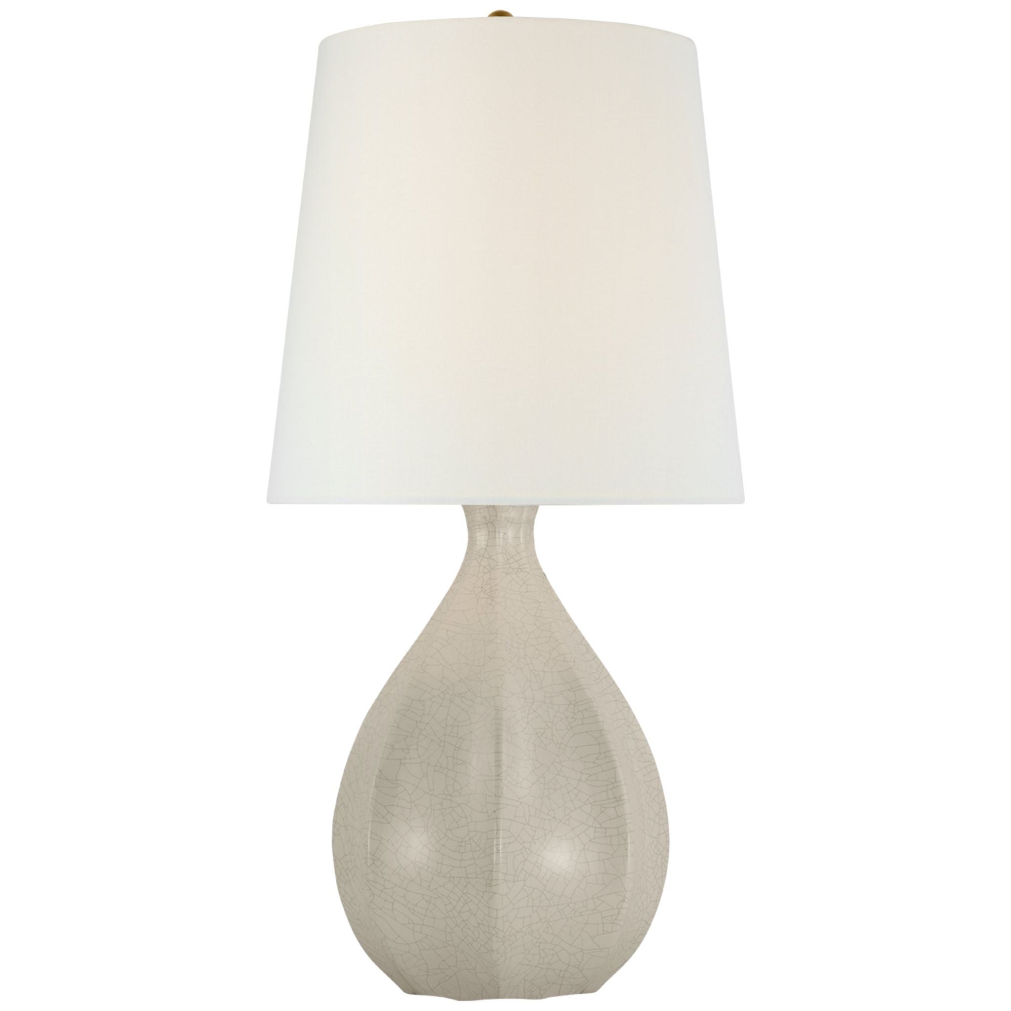 AERIN Rana Large Table Lamp in Bone Craquelure with Linen Shade W14.5" x H30"