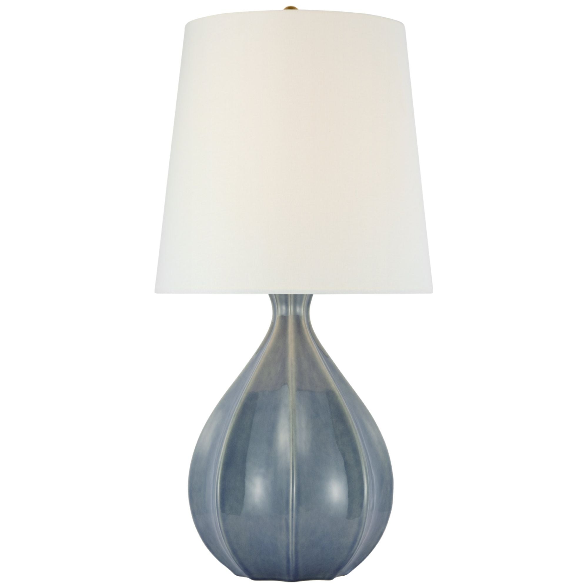 AERIN Rana Large Table Lamp in Polar Blue Crackle with Linen Shade