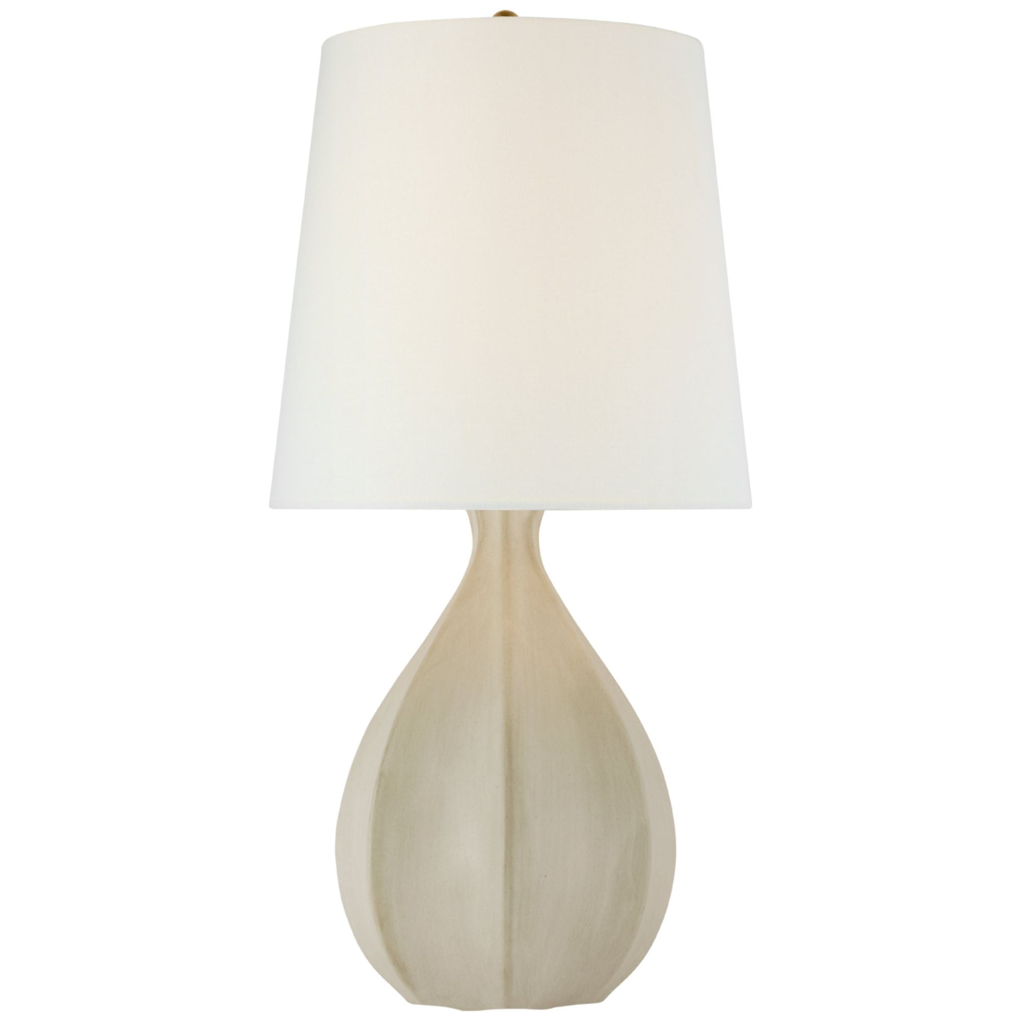 AERIN Rana Large Table Lamp in Stone White with Linen Shade W14.5" x H30"