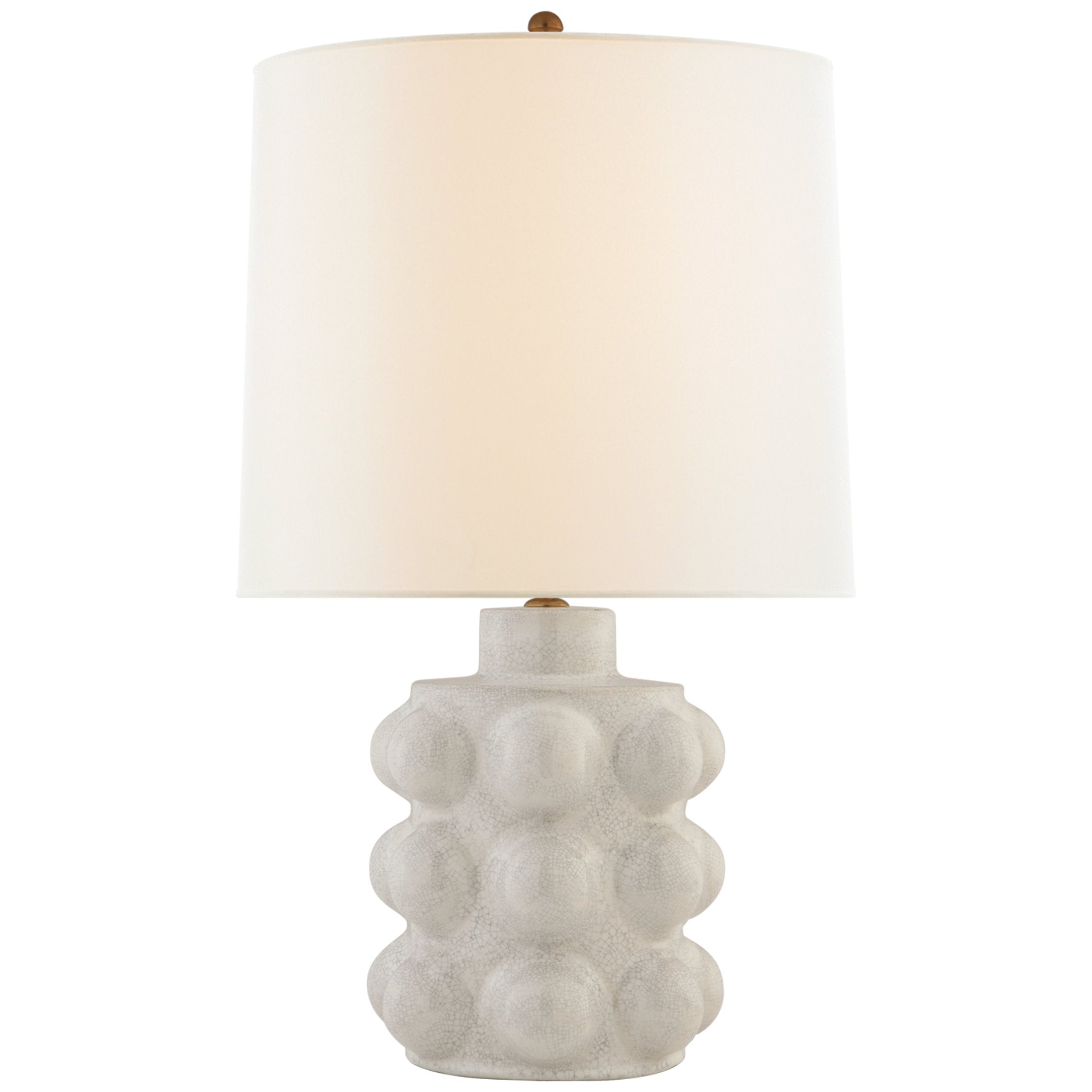 AERIN Vedra Medium Table Lamp in Bone Craquelure with Linen Shade W16.5" x H26.75"