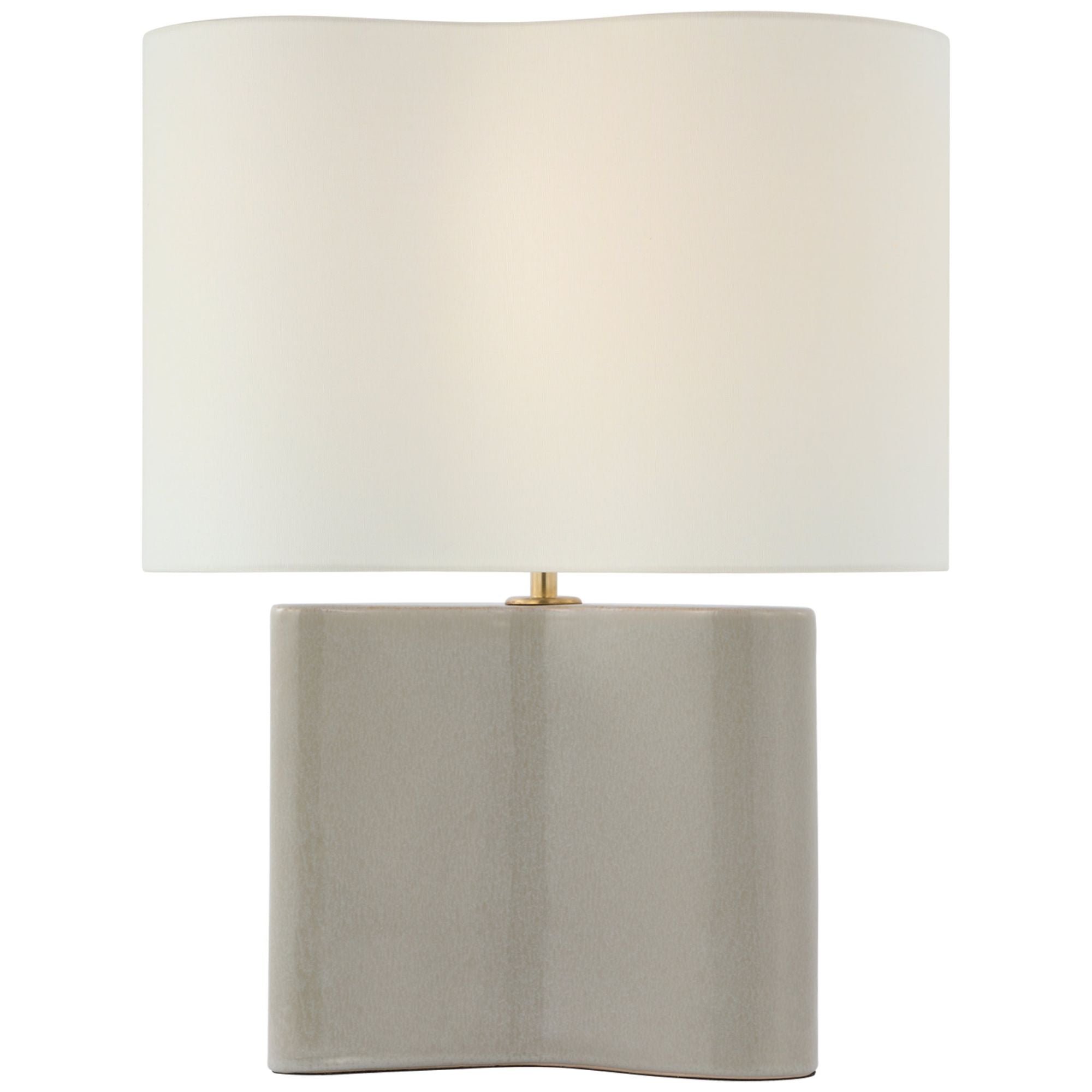 AERIN Mishca Medium Table Lamp in Shellish Gray with Linen Shade