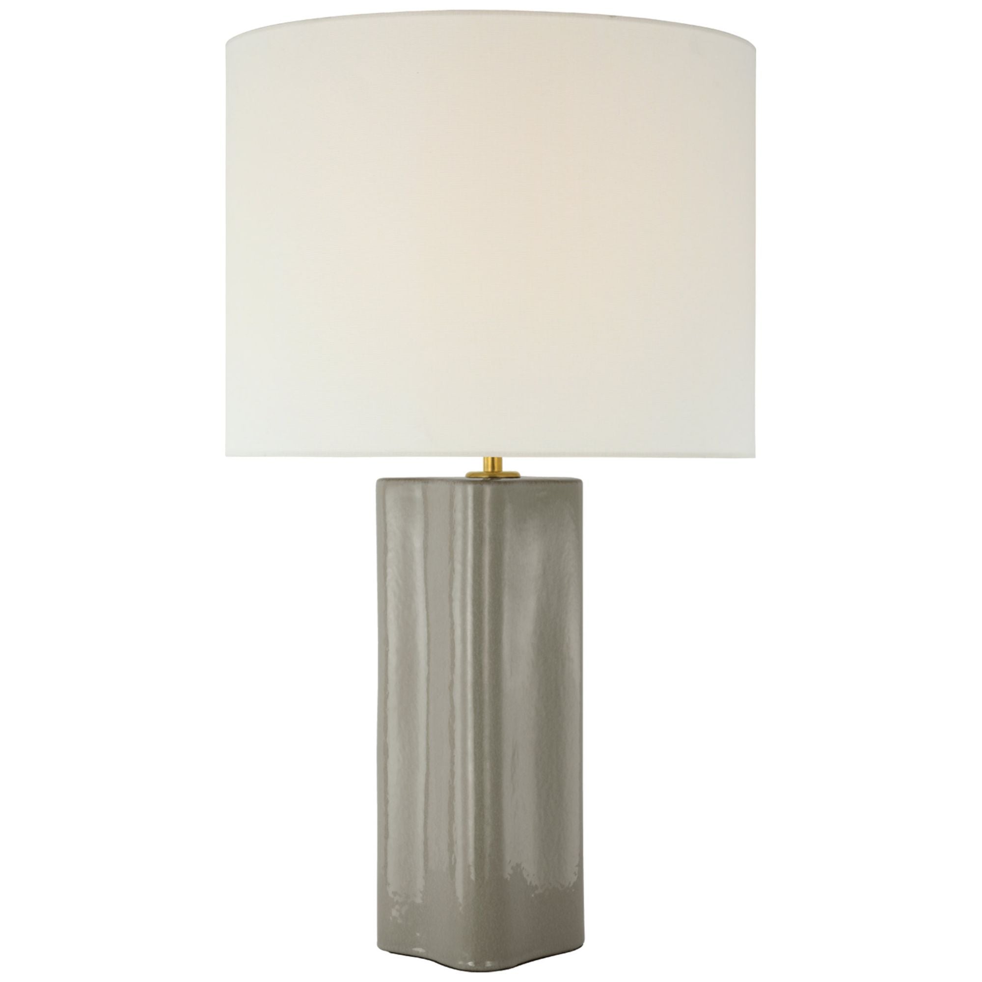 AERIN Mishca Large Table Lamp in Shellish Gray with Linen Shade