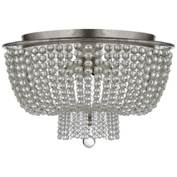 AERIN Jacqueline Flush Mount in Burnished Silver Leaf with Clear Glass