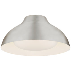AERIN Agnes 15" Flush Mount in Burnished Silver Leaf with Soft White Glass