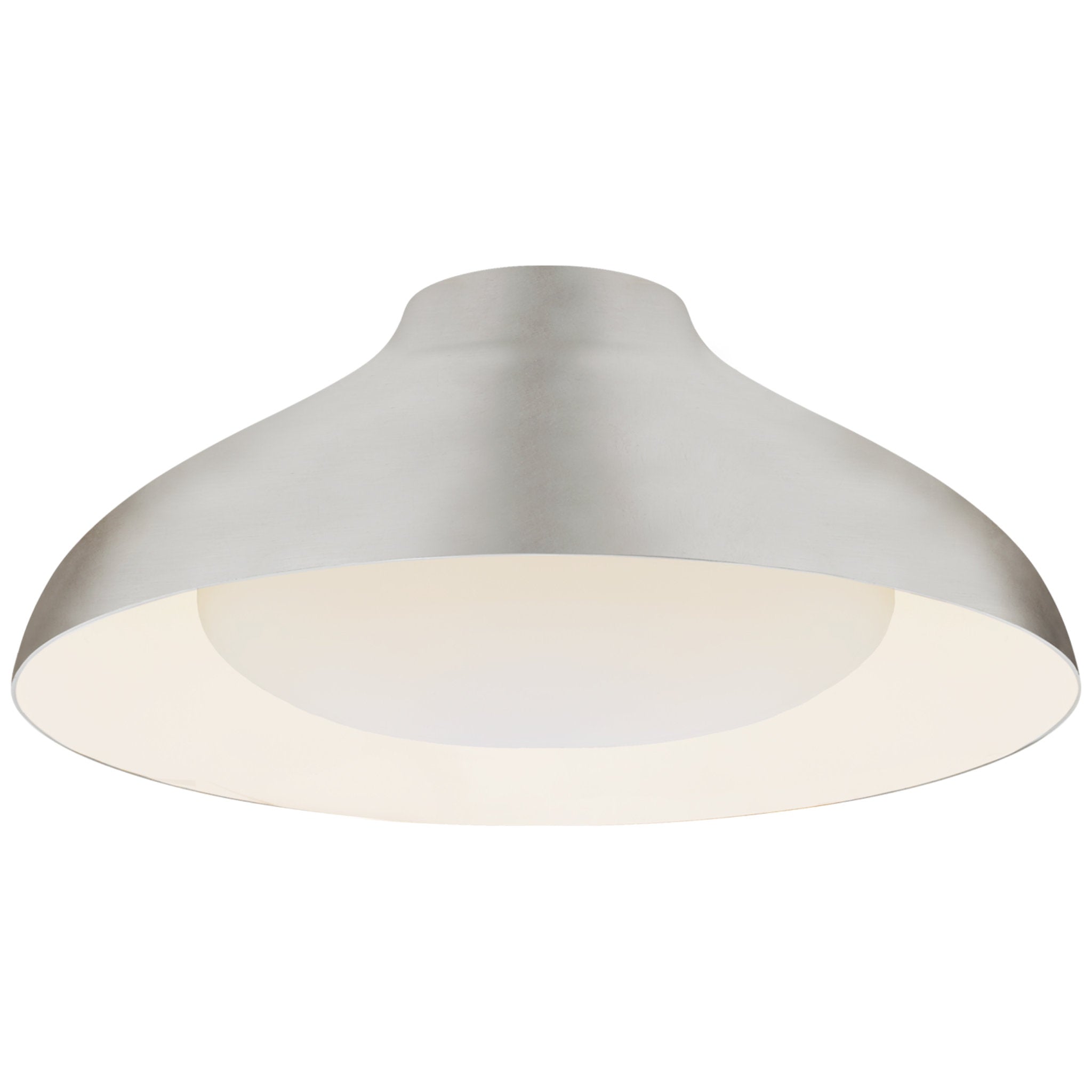 AERIN Agnes 18" Flush Mount in Burnished Silver Leaf with Soft White Glass Ceiling Light W18" x H7"