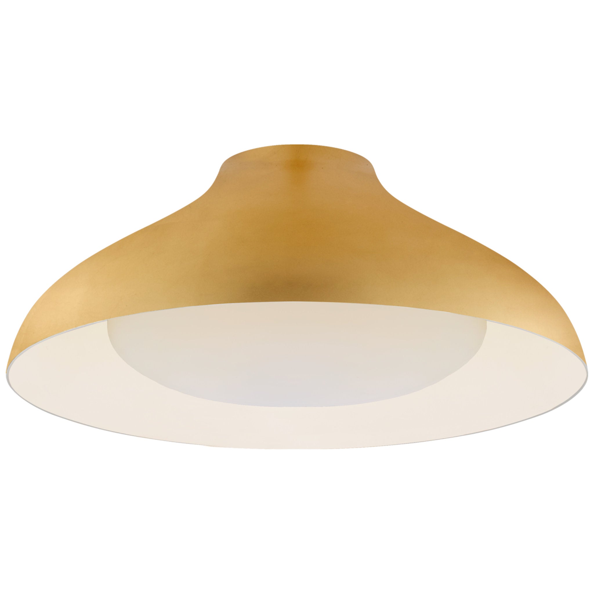 AERIN Agnes 18" Flush Mount in Gild with Soft White Glass Ceiling Light W18" x H7"