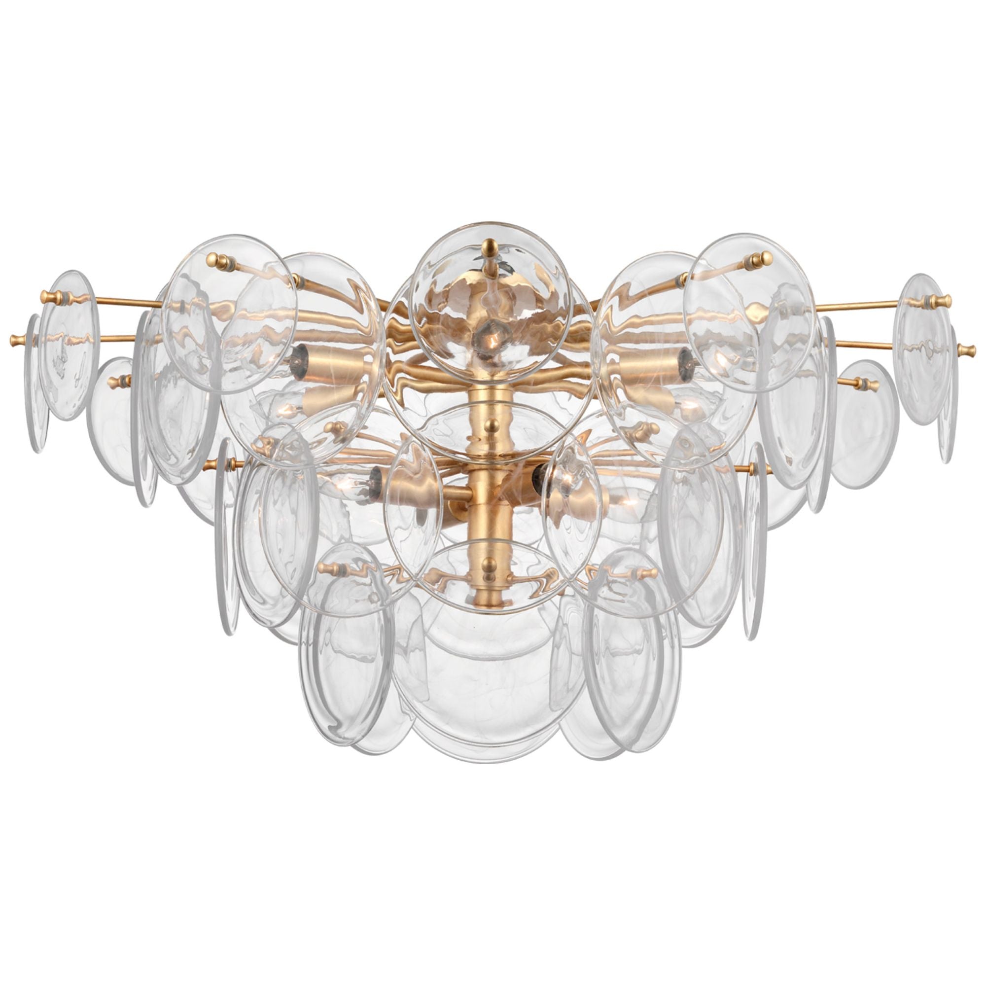 AERIN Loire Grande Flush Mount in Gild with Clear Strie Glass