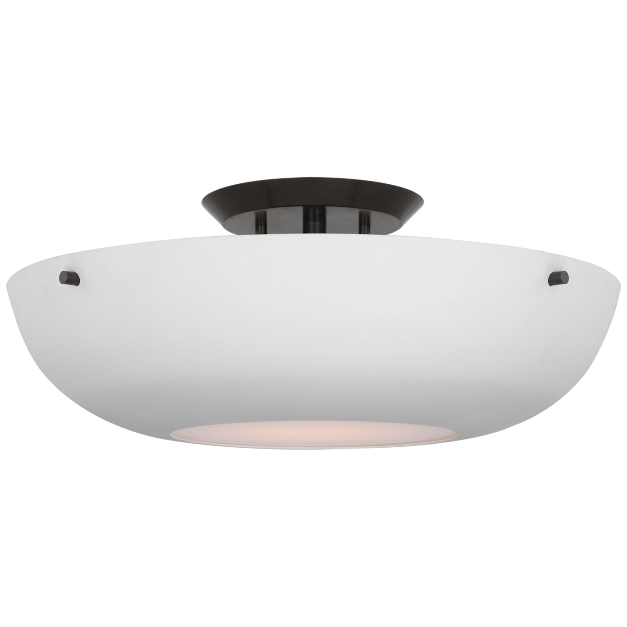 AERIN Valencia 16" Flush Mount in Bronze with Matte White Ceiling Light W16.5" x H6.25"