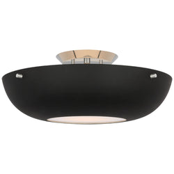 AERIN Valencia 16" Flush Mount in Polished Nickel with Matte Black