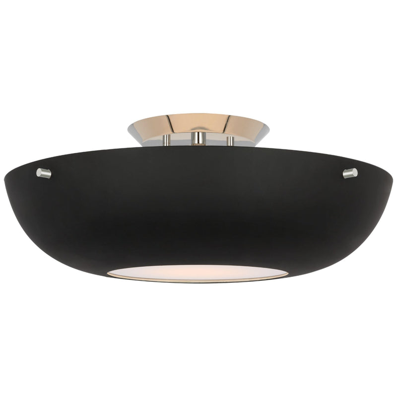 AERIN Valencia 16" Flush Mount in Polished Nickel with Matte Black