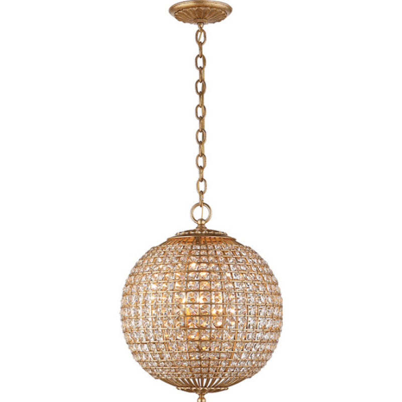 AERIN Renwick Small Sphere Chandelier in Gild with Crystal