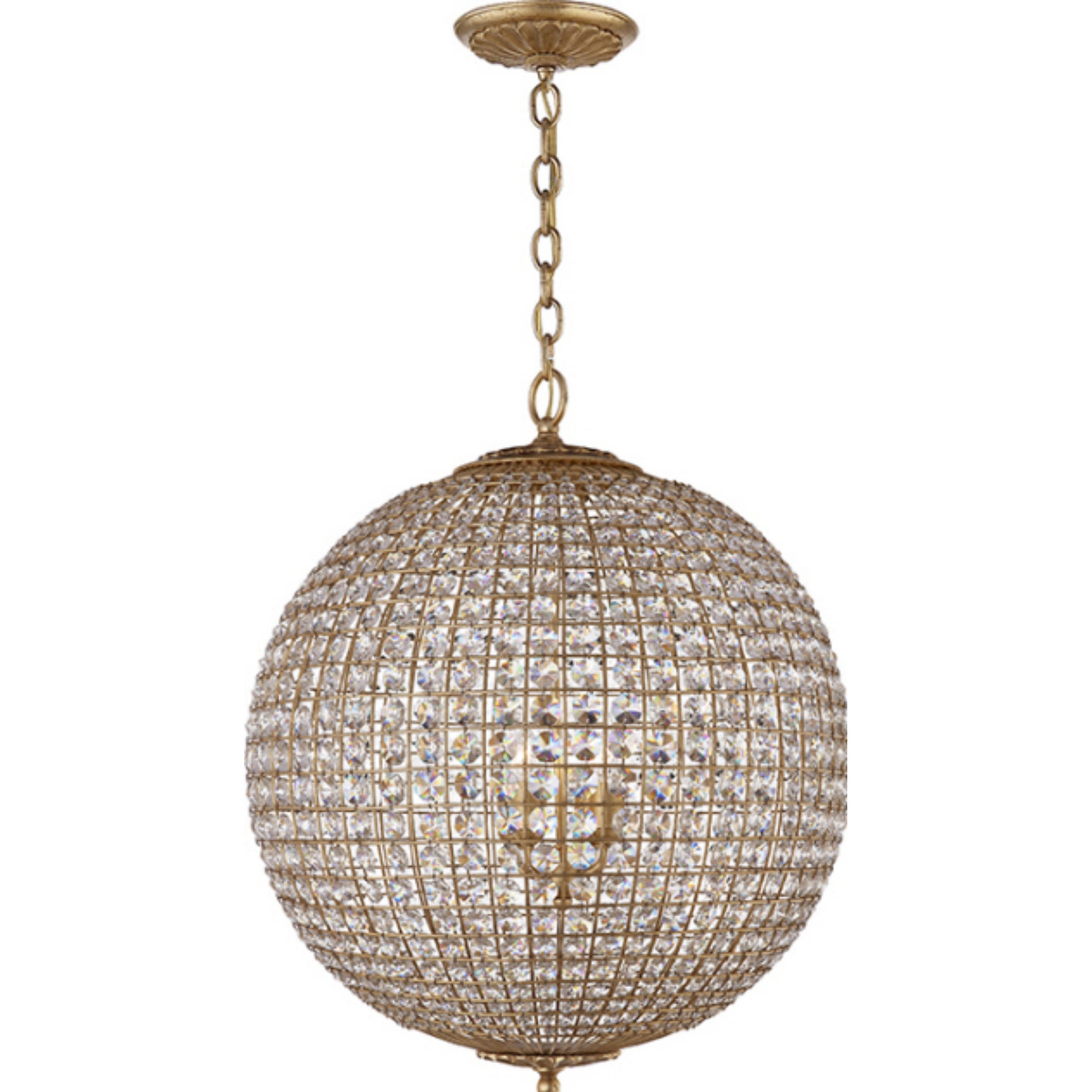 AERIN Renwick Large Sphere Chandelier in Gild with Crystal