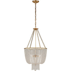 AERIN Jacqueline Chandelier in Hand-Rubbed Antique Brass with Clear Glass