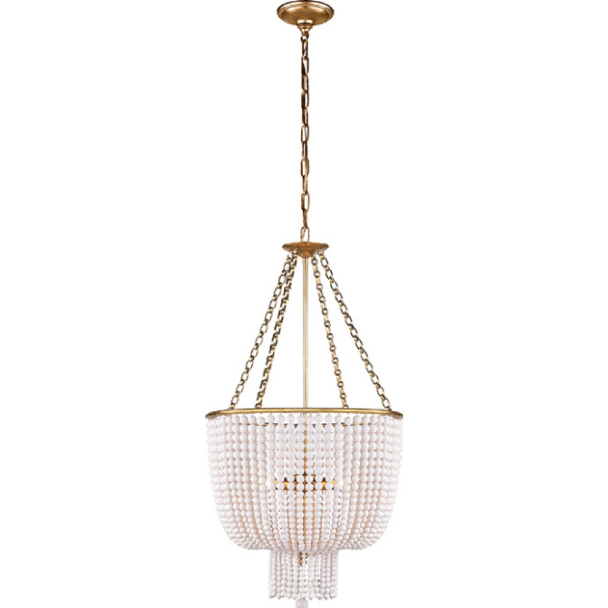 AERIN Jacqueline Chandelier in Hand-Rubbed Antique Brass with White Acrylic