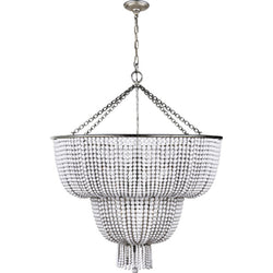 AERIN Jacqueline Two-Tier Chandelier in Burnished Silver Leaf with White Acrylic