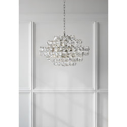 AERIN Sanger Small Chandelier in Polished Nickel with Crystal