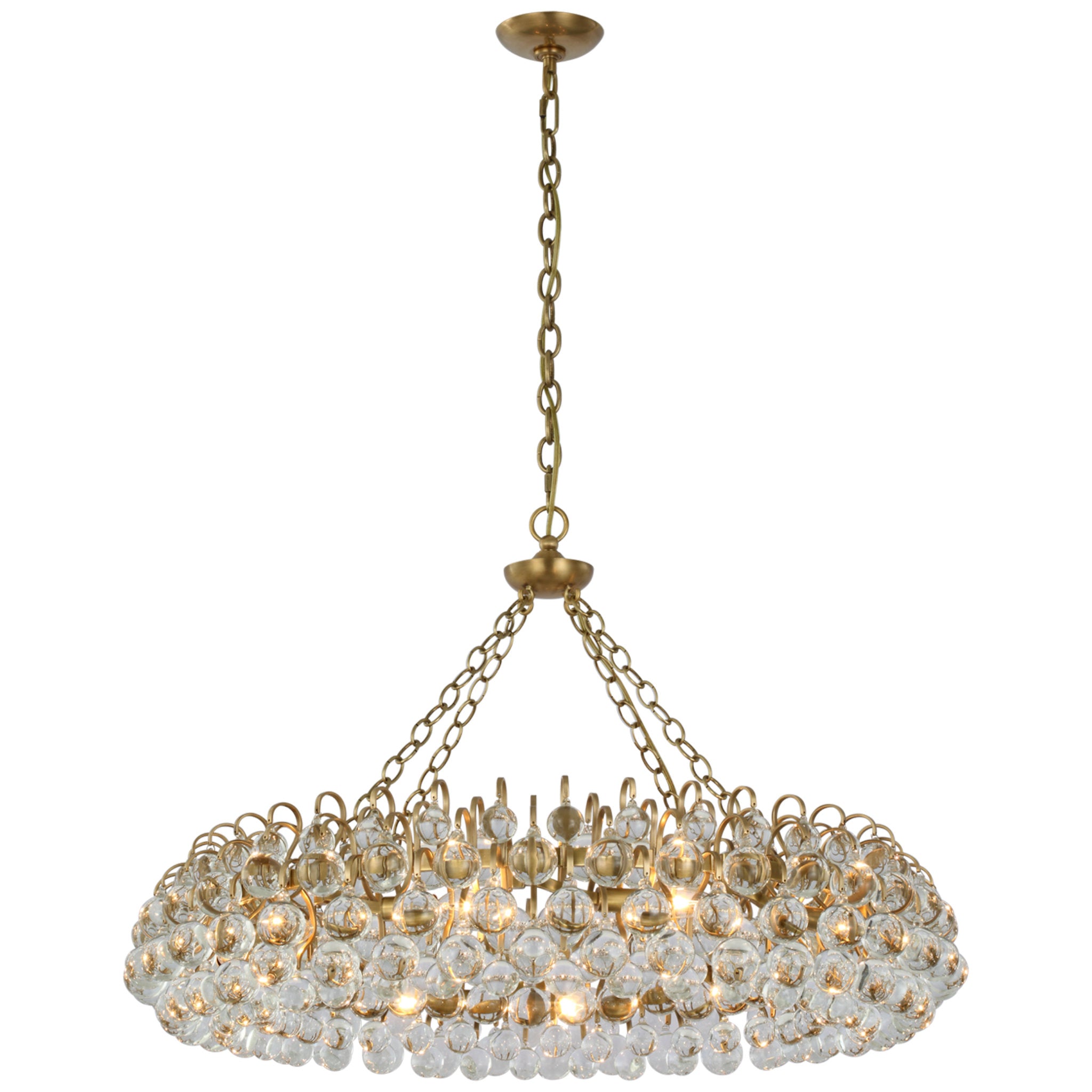 AERIN Bellvale Large Ring Chandelier in Hand-Rubbed Antique Brass with Crystal Ceiling Light W36.5" x H22.25"