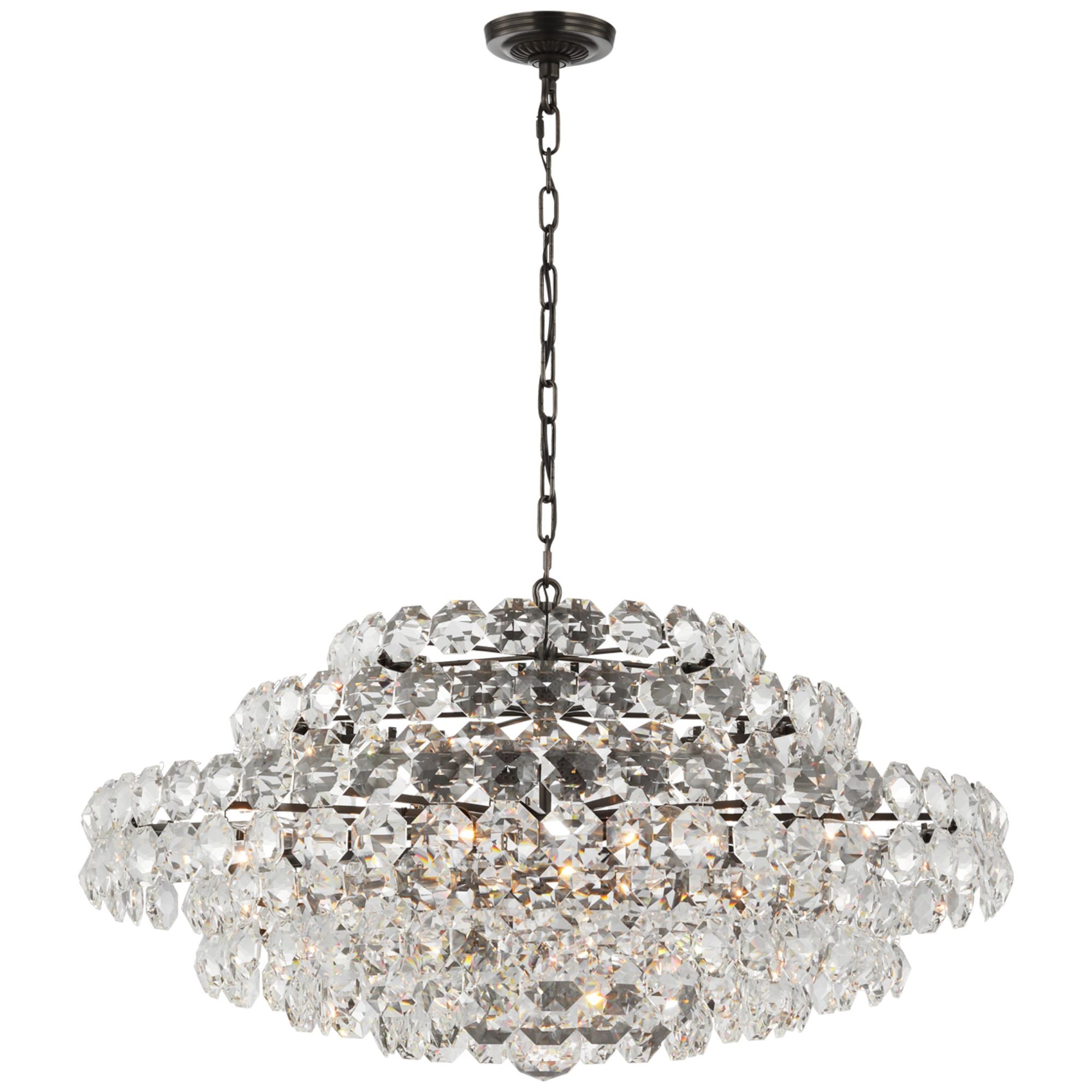 AERIN Sanger Large Chandelier in Bronze with Crystal