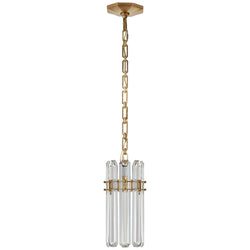 AERIN Bonnington Small Pendant in Hand-Rubbed Antique Brass with Crystal