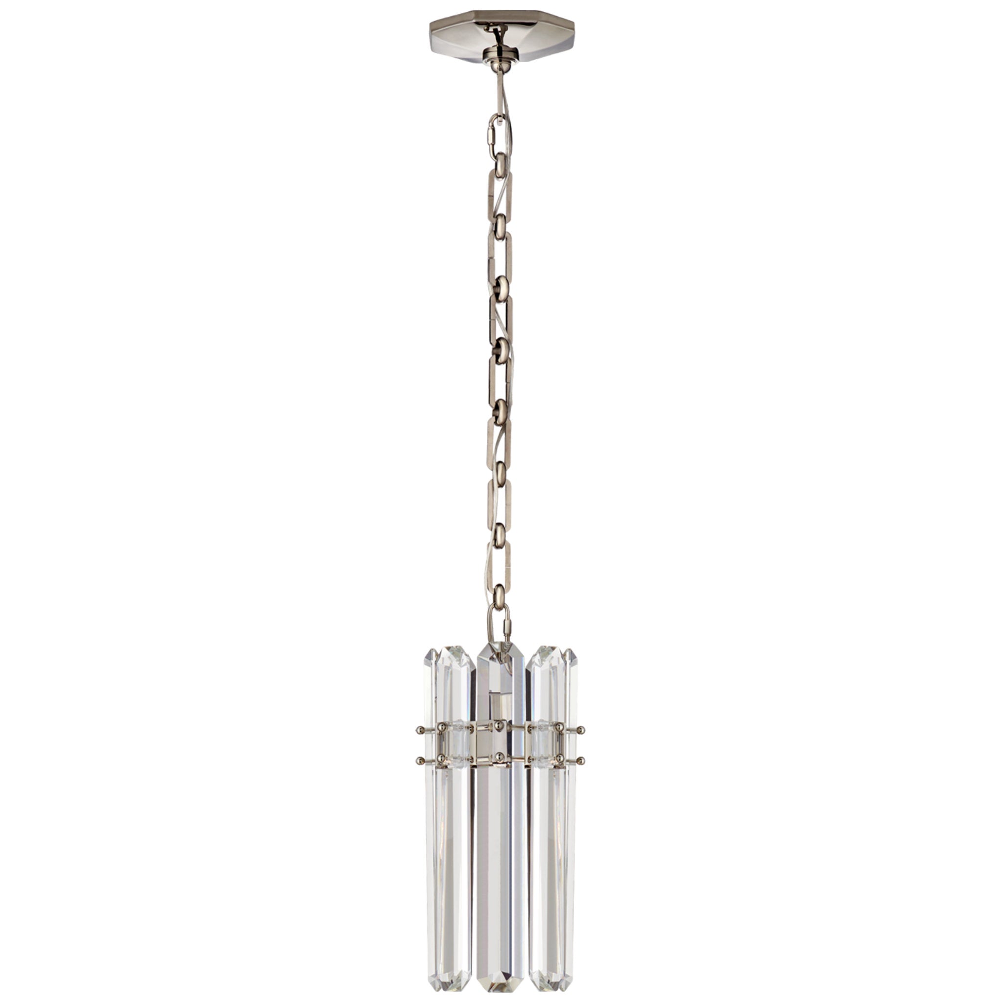 AERIN Bonnington Small Pendant in Polished Nickel with Crystal