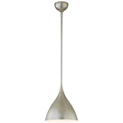 AERIN Agnes Small Pendant in Burnished Silver Leaf with White Interior