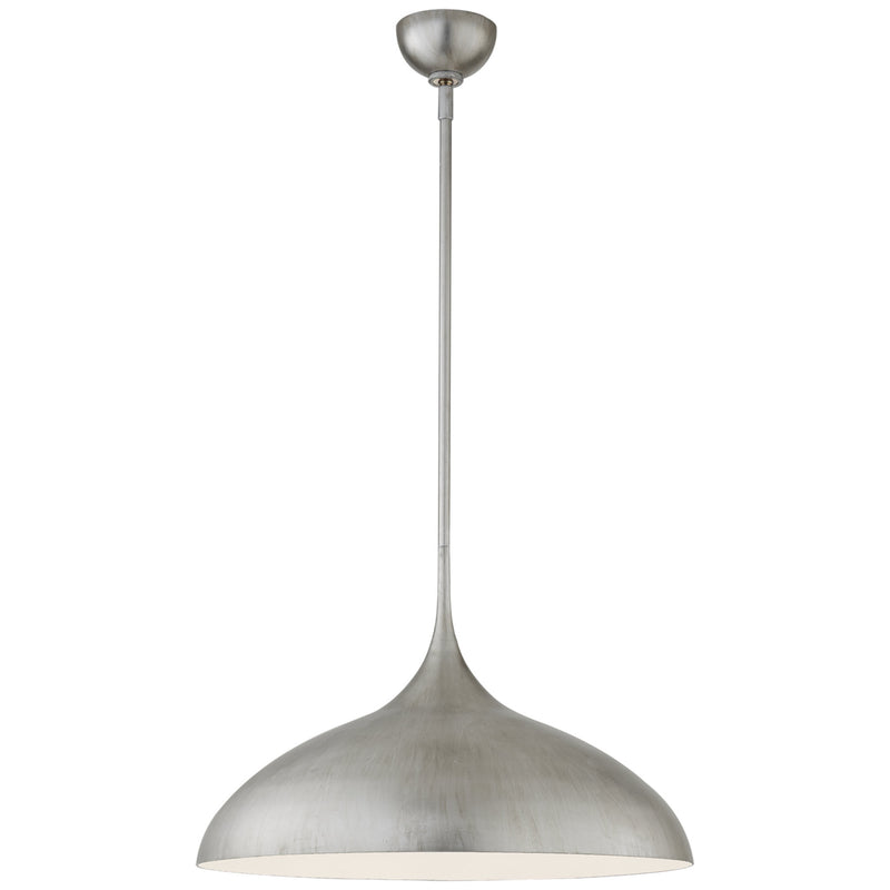 AERIN Agnes Large Pendant in Burnished Silver Leaf with White Interior