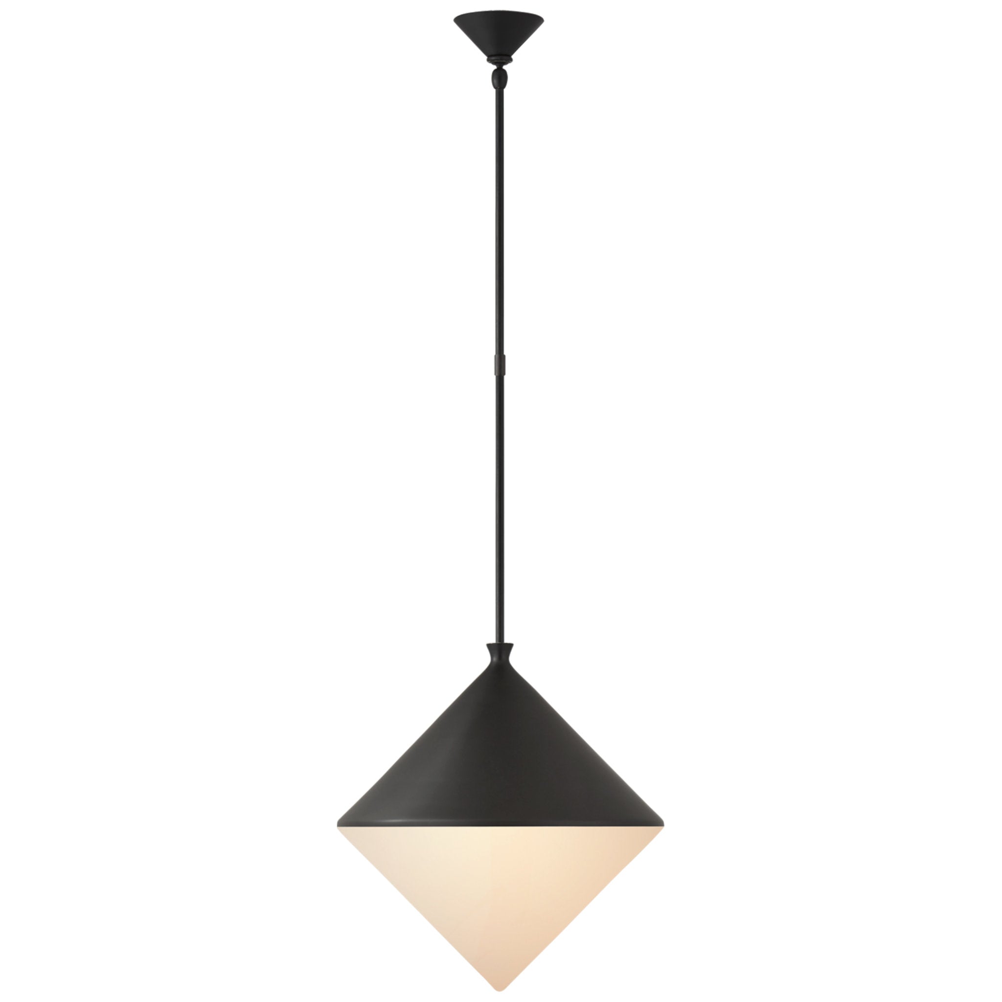 AERIN Sarnen Large Pendant in Matte Black with White Glass