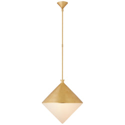 AERIN Sarnen Large Pendant in Gild with White Glass