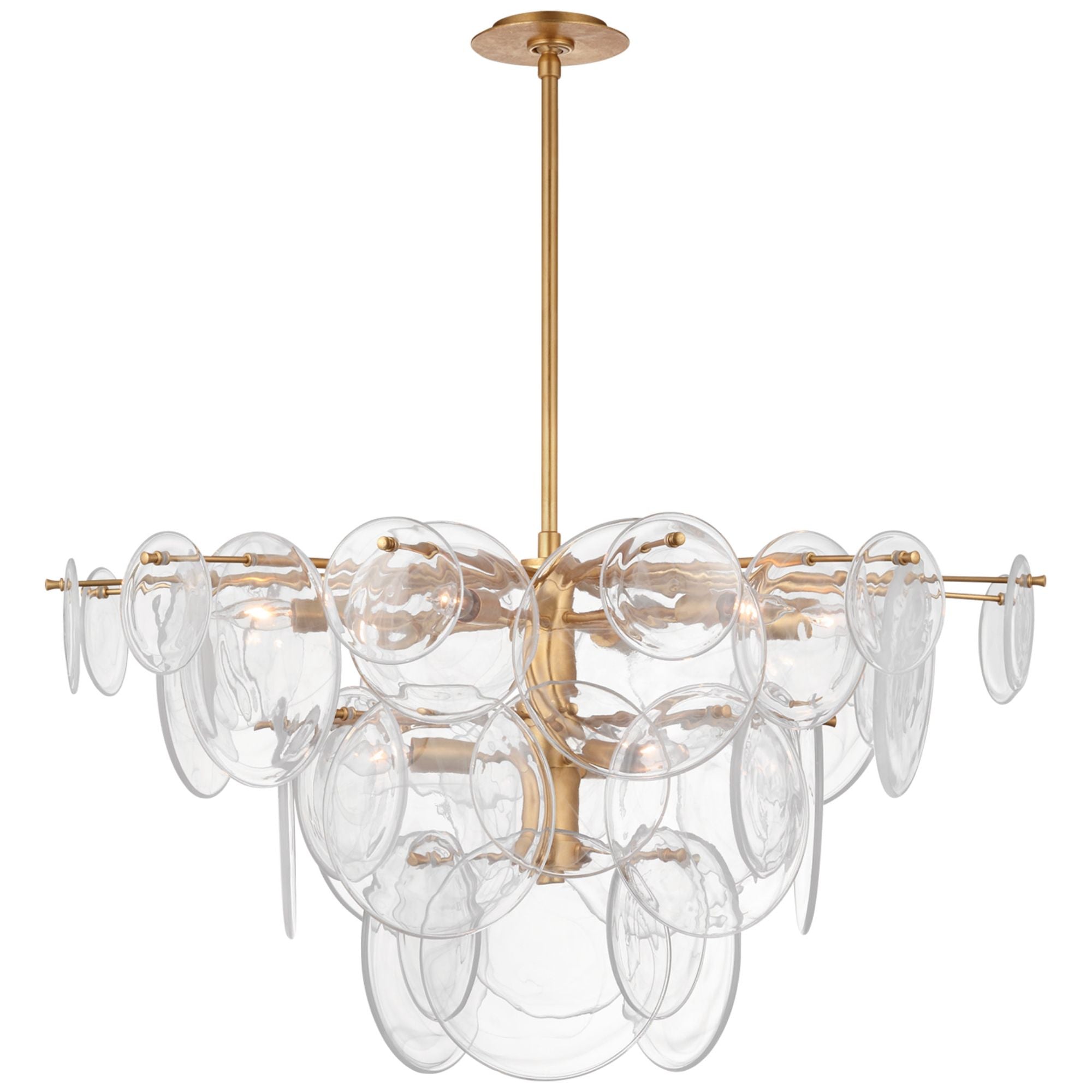 AERIN Loire Large Chandelier in Gild with Clear Strie Glass