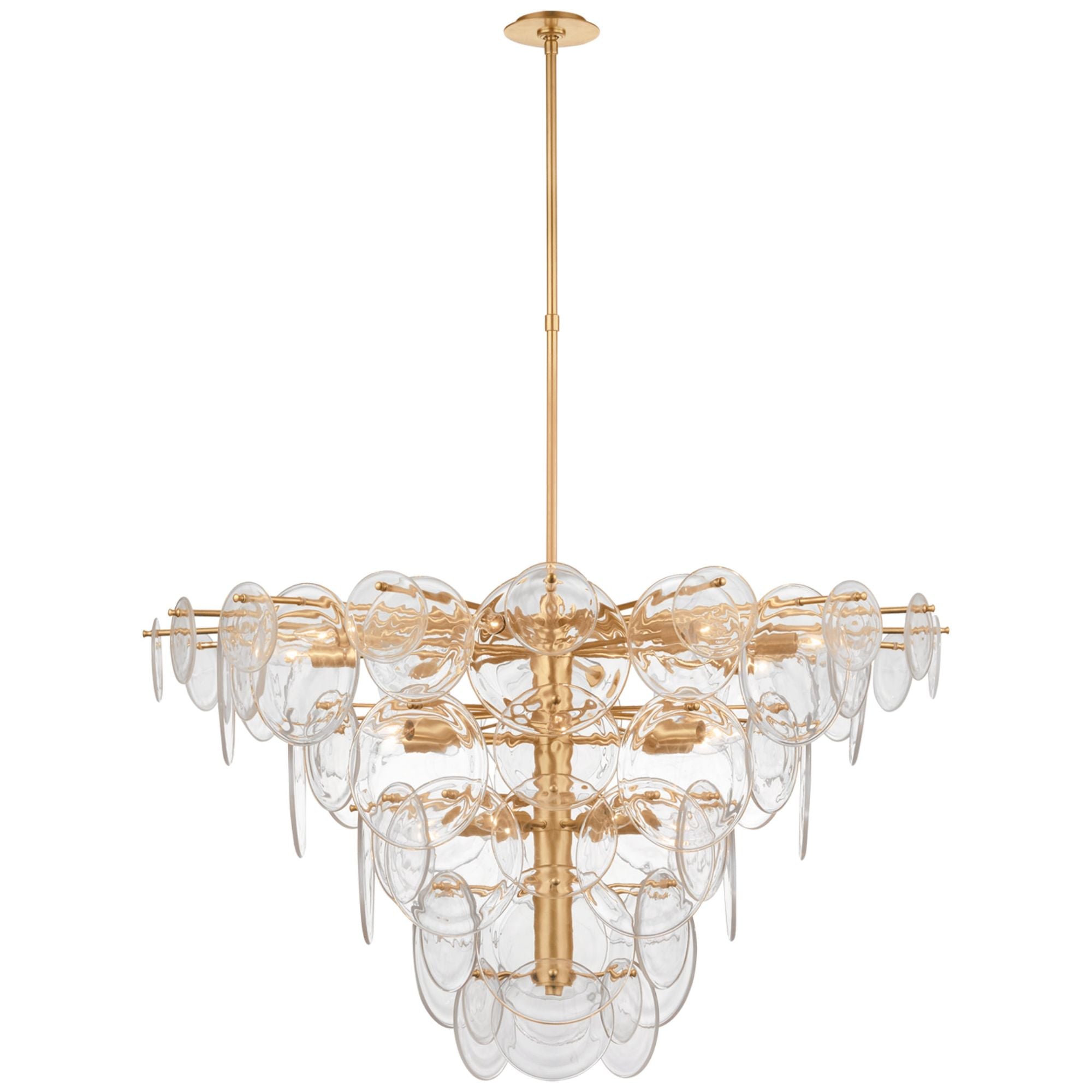 AERIN Loire Extra Large Chandelier in Gild with Clear Strie Glass