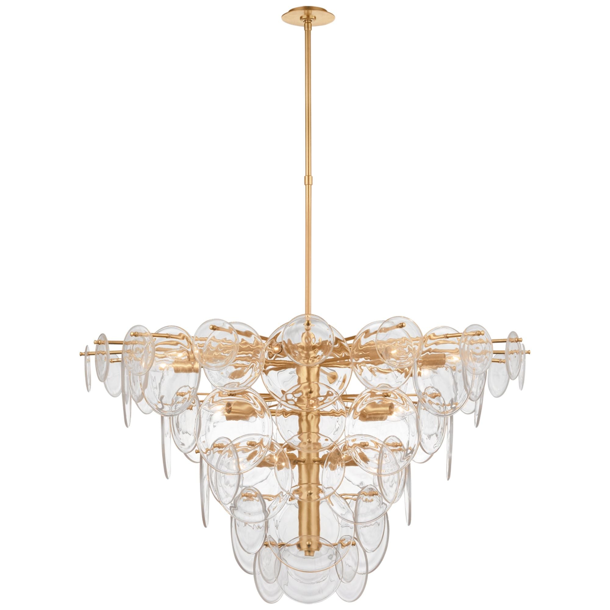 AERIN Loire Extra Large Chandelier in Gild with Clear Strie Glass Ceiling Light W48"