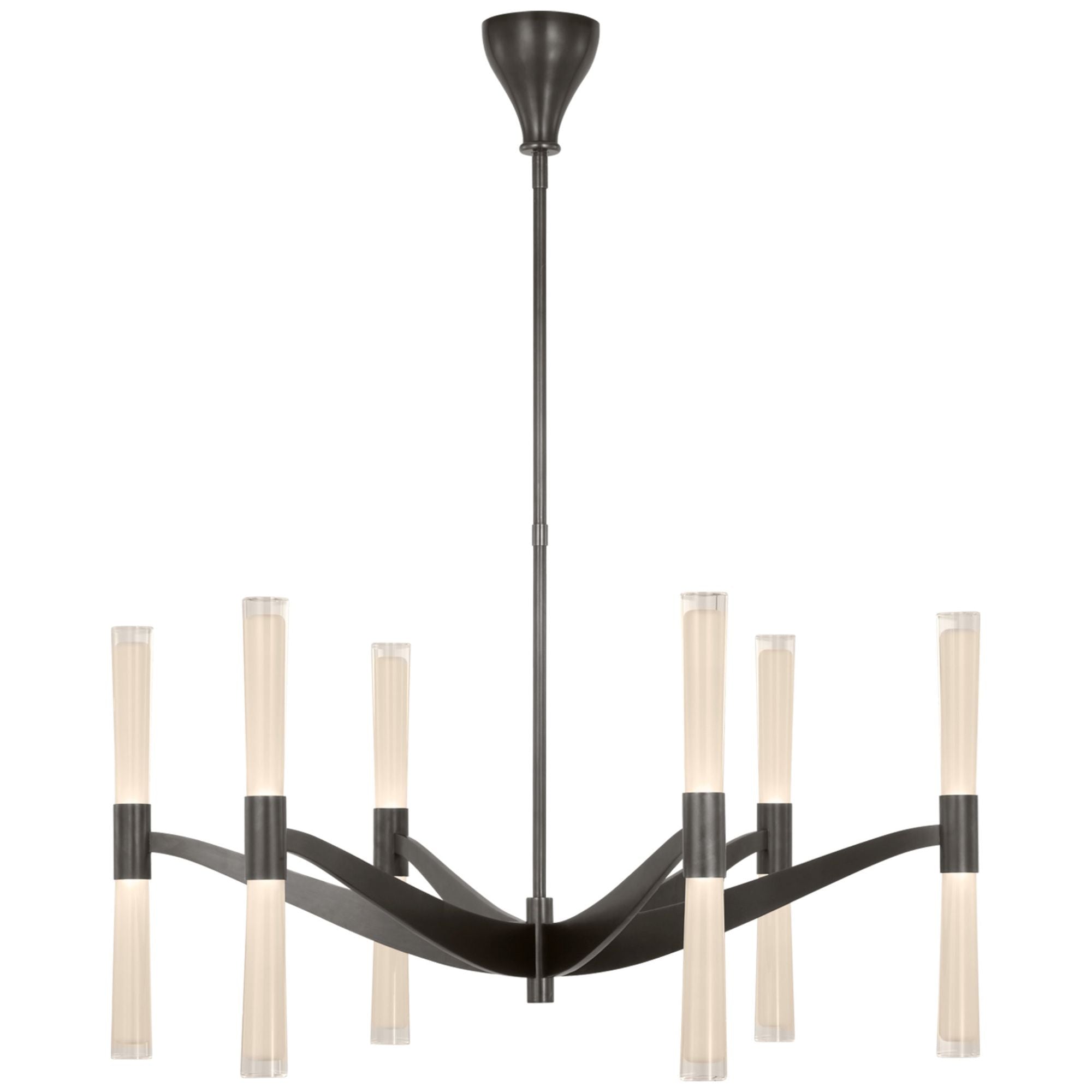 AERIN Brenta Extra Large Chandelier in Bronze with White Glass