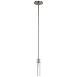 AERIN Casoria Petite Single Pendant in Polished Nickel with Clear Glass