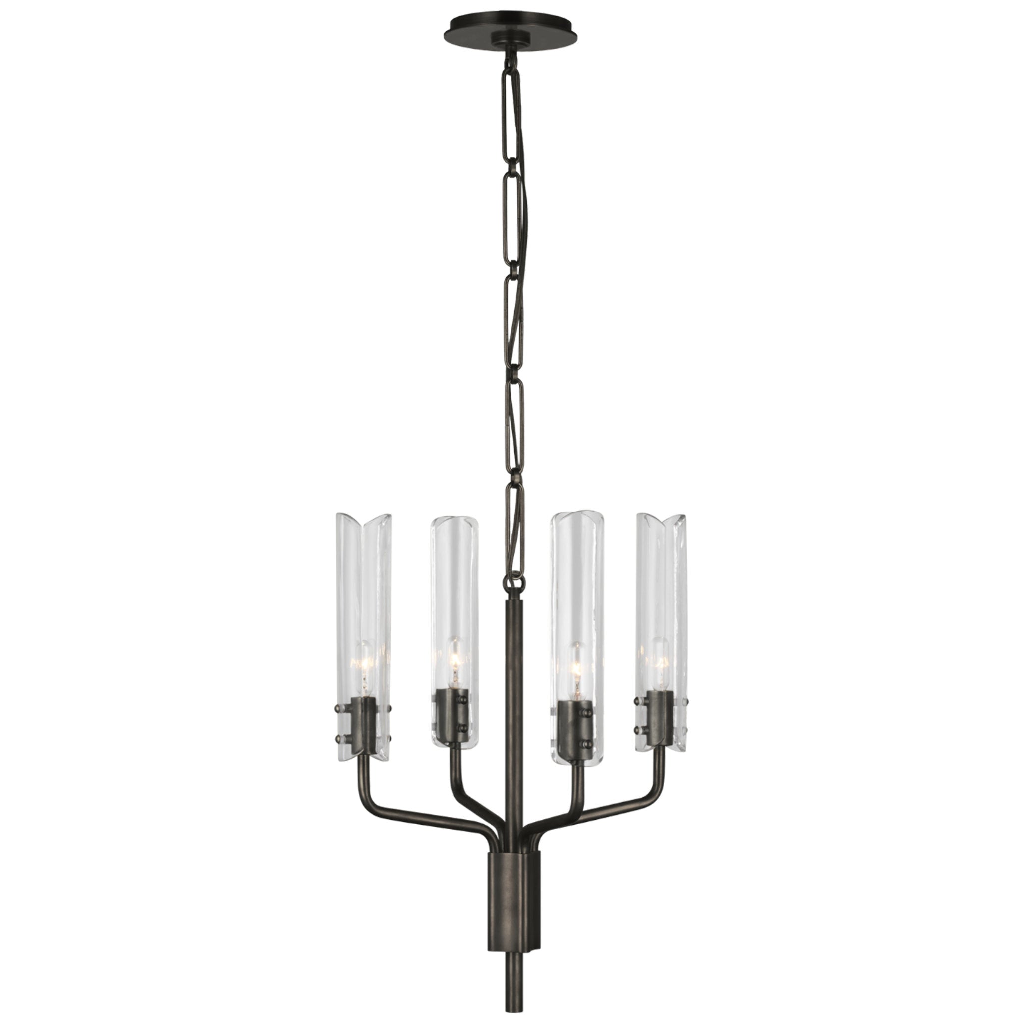AERIN Casoria Petite Chandelier in Bronze with Clear Glass Ceiling Light W15.25" x H20.5"