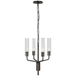 AERIN Casoria Petite Chandelier in Bronze with Clear Glass