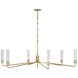 AERIN Casoria Grande Chandelier in Hand-Rubbed Antique Brass with Clear Glass