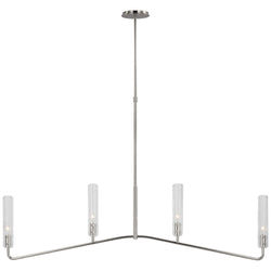 AERIN Casoria Large Linear Chandelier in Polished Nickel with Clear Glass