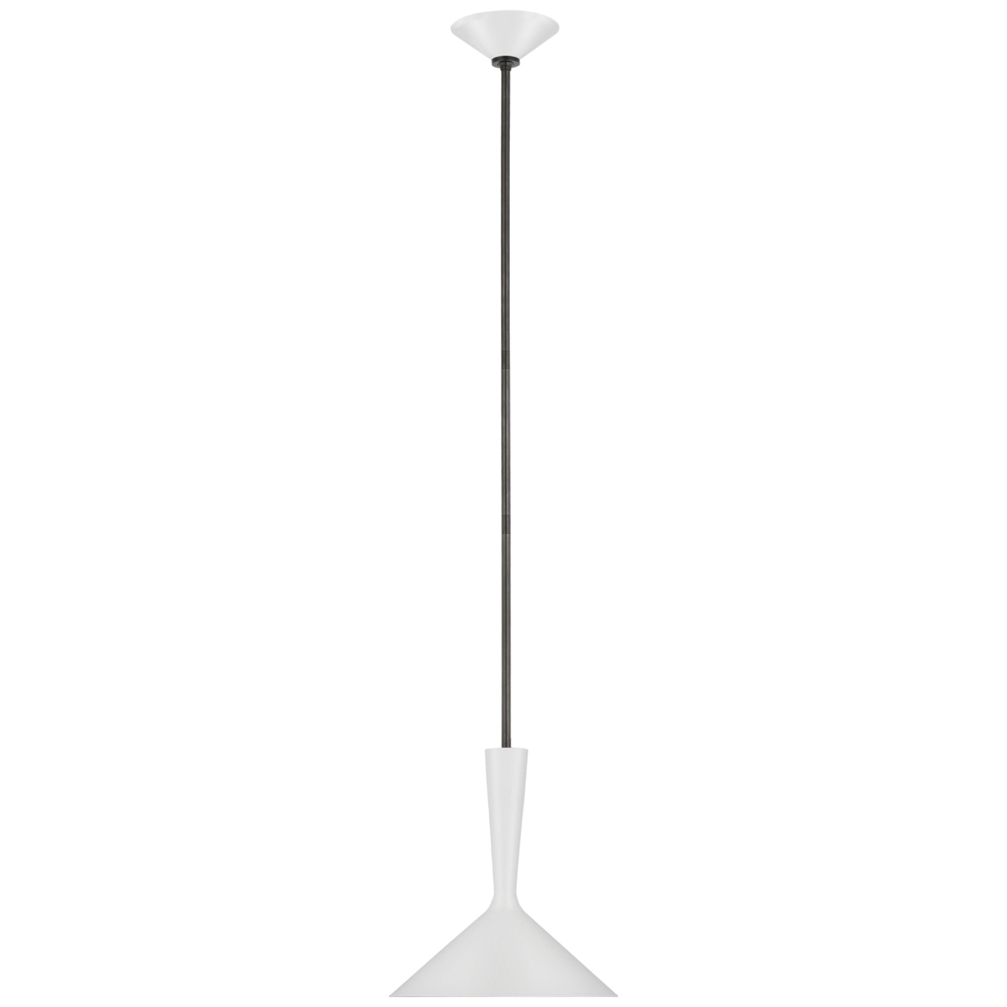 AERIN Rosetta Medium Pendant in Matte White and Bronze Ceiling Light W12"