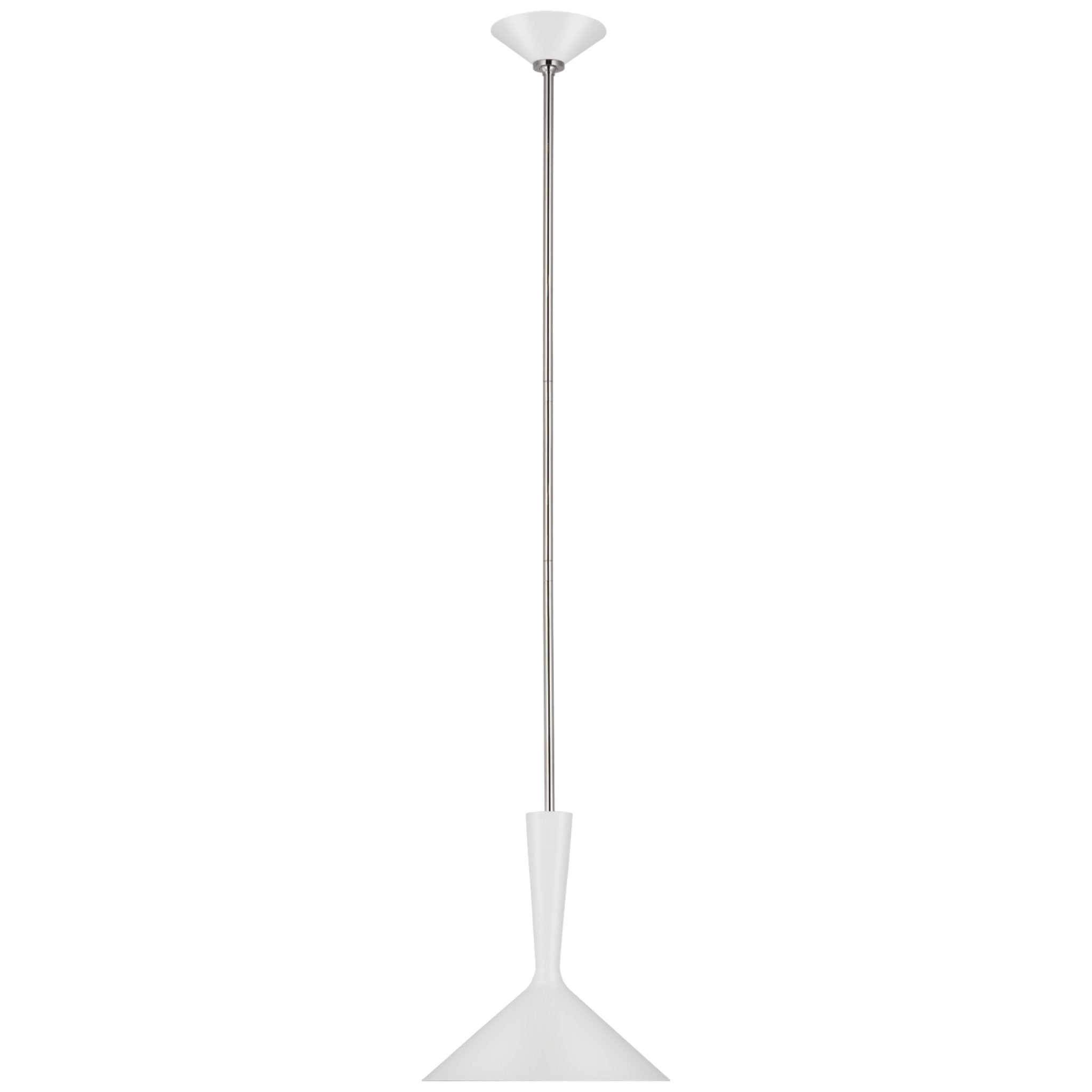AERIN Rosetta Medium Pendant in Matte White and Polished Nickel Ceiling Light W12"