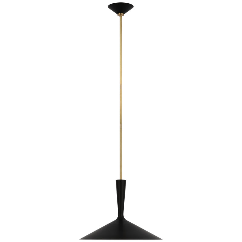 AERIN Rosetta Large Pendant in Matte Black and Hand-Rubbed Antique Brass