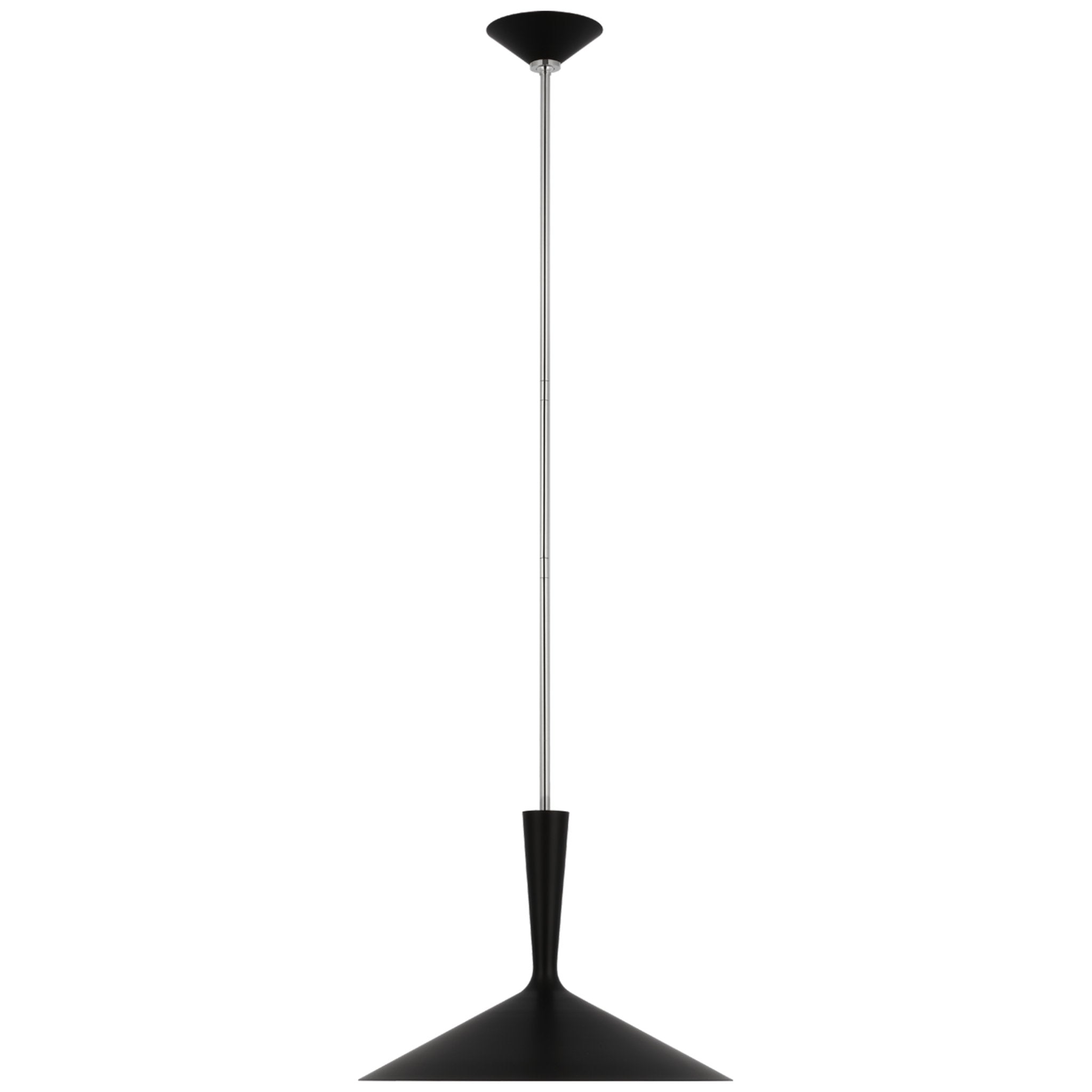 AERIN Rosetta Large Pendant in Matte Black and Polished Nickel Ceiling Light W18"