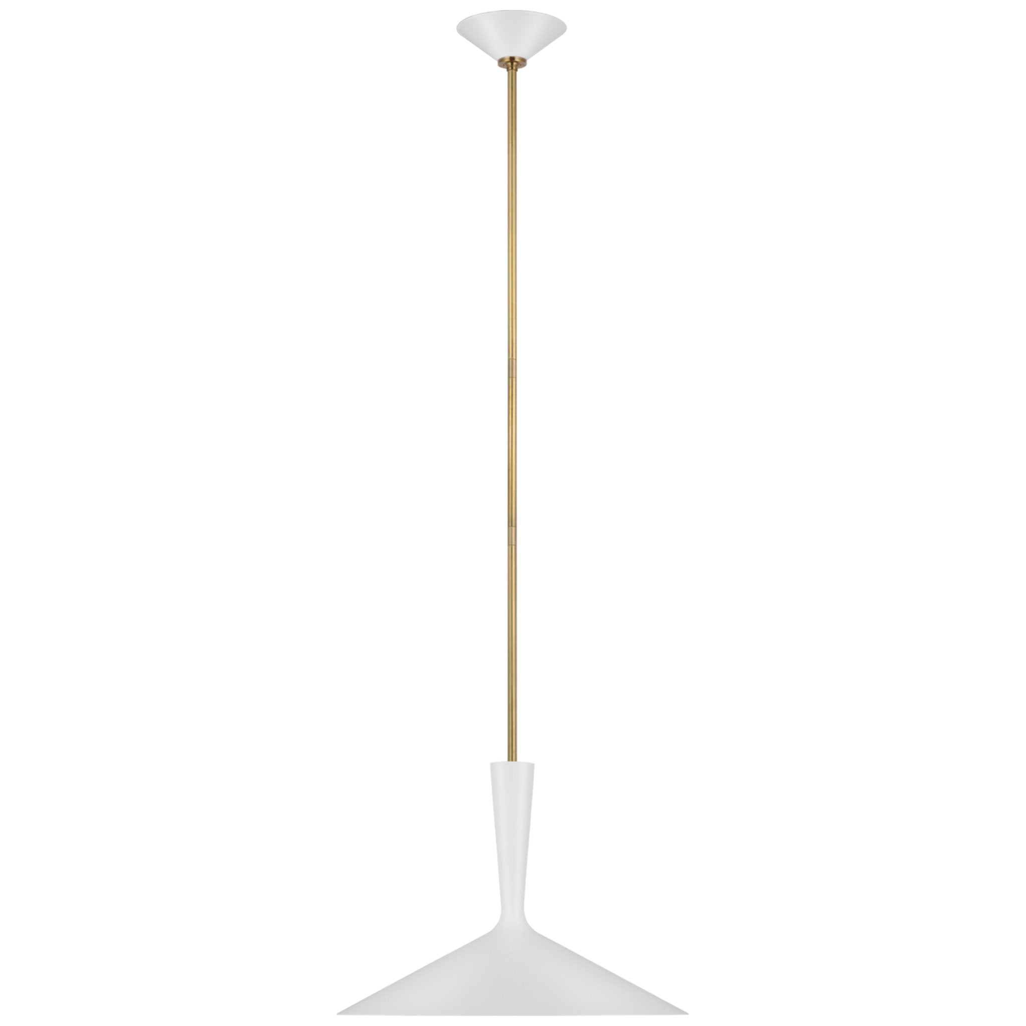 AERIN Rosetta Large Pendant in Matte White and Hand-Rubbed Antique Brass